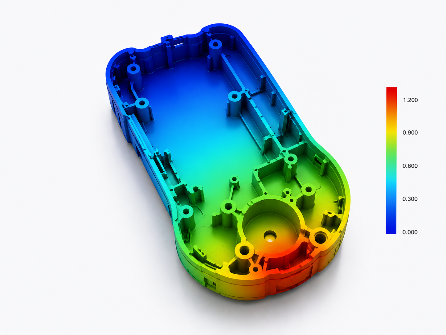 Technische Simulation eines Kunststoffbauteils